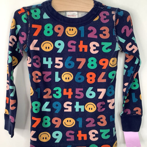 Size 4 (100): Hanna Andersson Blue/Colorful Numbers 2pc PJs