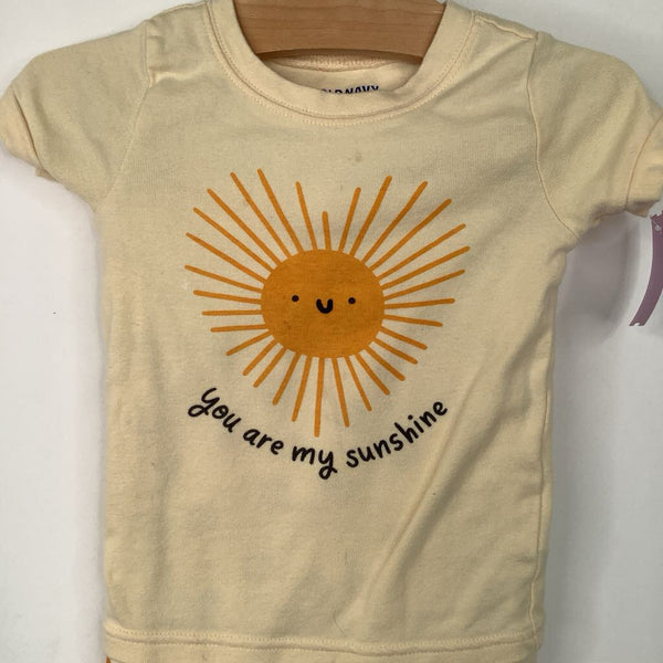 Size 2: Old Navy Yellow "You Are My Sunshine" Short Sleeve 2pc PJs