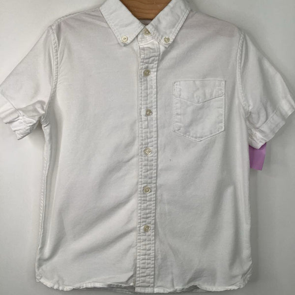 Size 6-7: Gap White Collared Button-Up T-Shirt
