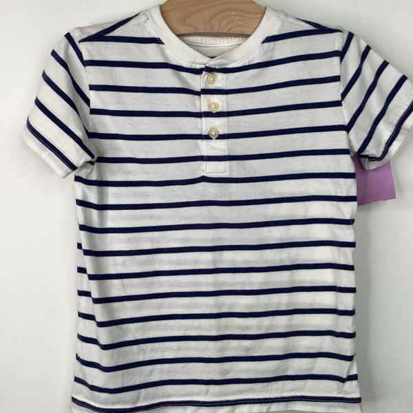 Size 4-5: Primary Blue/White Striped T-Shirt