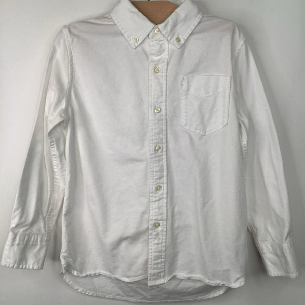 Size 6-7: Gap White Collared Button-Up Long Sleeve Shirt
