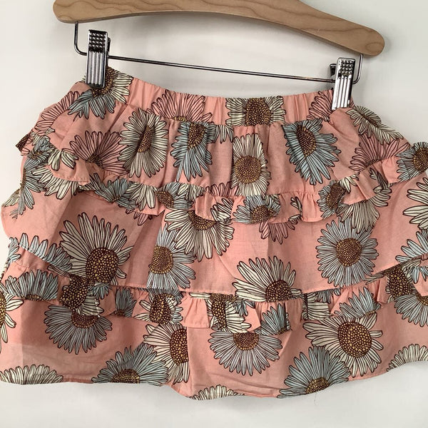 Size 5: Posh Peanut Pink Floral Ruffled Skirt