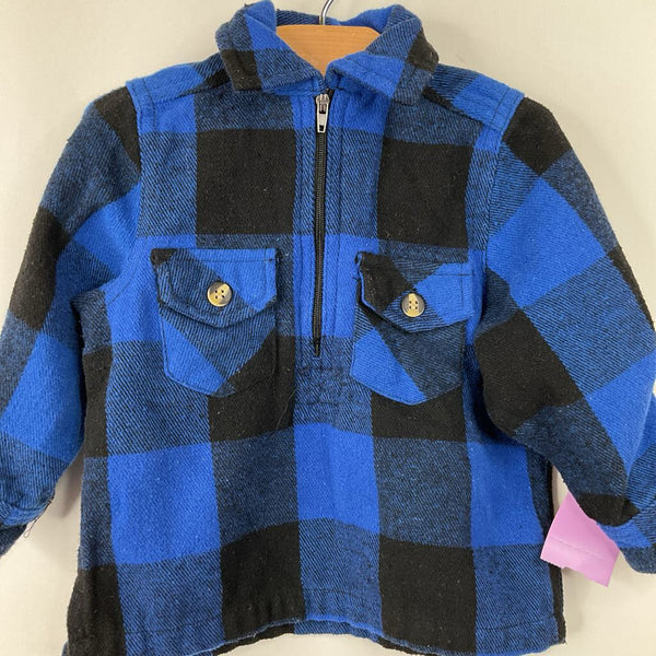 Size 12m: :Lil Hickory Black/Blue Checkered Flannel Shirt