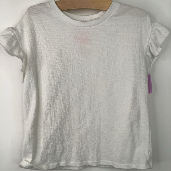 Size 6-7: Cat & Jack White Ruffled Short Sleeve T-Shirt
