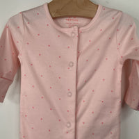 Size 3-6m: Next Baby Pink Heart Pattern 1pc Footed Pjs