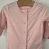 Size 3-6m: Next Baby Pink Heart Pattern 1pc Footed Pjs