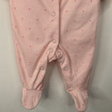 Size 3-6m: Next Baby Pink Heart Pattern 1pc Footed Pjs