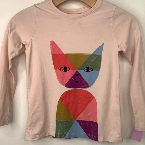 Size 8: Tea Pink Cat Long Sleeve Shirt