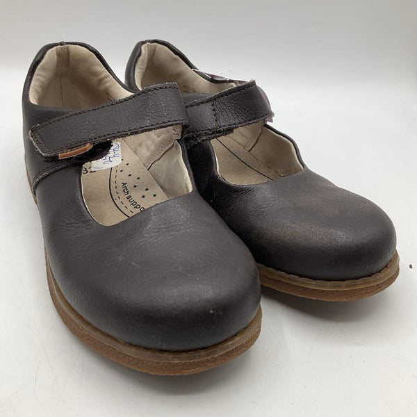 Size 1Y: Pediped Brown Velcro Strap Mary Jane