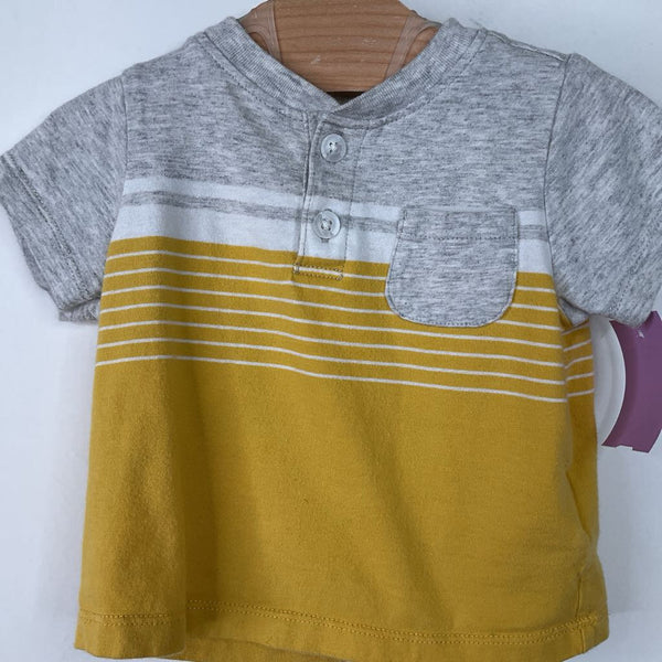 Size 3-6m: Old Navy Grey/Yellow T-Shirt