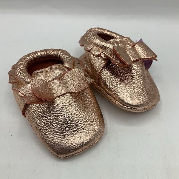 Size 0-3m: FP Pink Shimmery Soft Soled Slip-On Shoes
