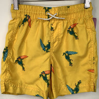 Size 6-7: Old Navy Yellow Surfing Dinosaur Swim Trunks