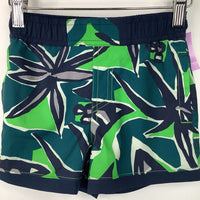Size 3: Columbia Blue/Green Abstract Patterned Swim Shorts