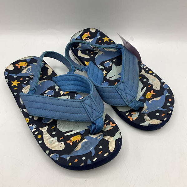 Size 11-12: Cat & Jack Blue Ocean Slip On Flip Flops