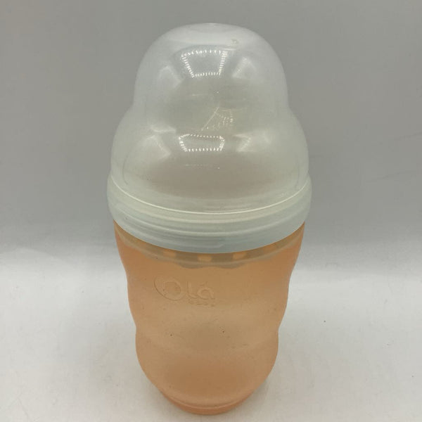 Ola Baby Orange Silicone 8oz Bottle w/ Lid