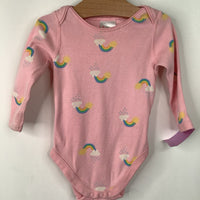 Size 3-6m (60): Hanna Andersson Pink Rainbow Print Long Sleeve Onesie