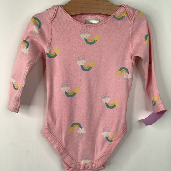 Size 3-6m (60): Hanna Andersson Pink Rainbow Print Long Sleeve Onesie