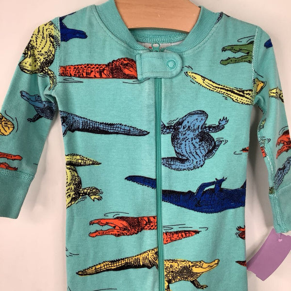 Size 3-6m (60): Hanna Andersson Teal Alligator 1pc PJs