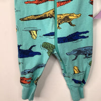 Size 3-6m (60): Hanna Andersson Teal Alligator 1pc PJs
