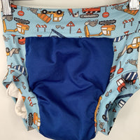 Size 4-5: Smart Bottoms Blue Truck Reusable Diaper w/ Insert