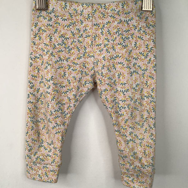 Size 6-9m: Tea Pink/Yellow Floral Leggings