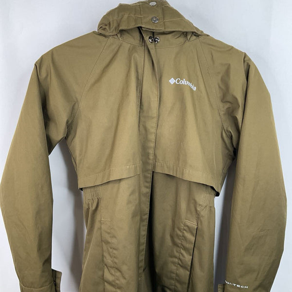 Size 10-12: Columbia Green Zip-Up Rain Coat