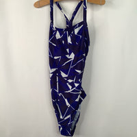 Size 9-10: Arena Navy/Blue/White 1pc Swim Suit