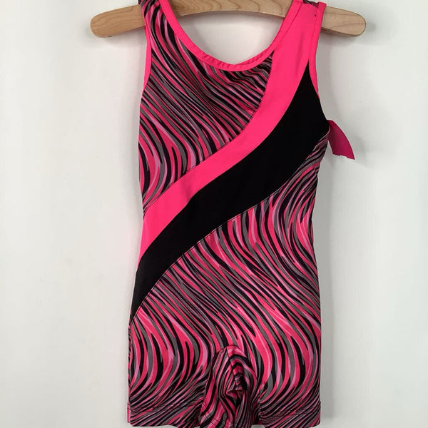 Size 4-5: Danskin Pink/Black Tank Short Leotard