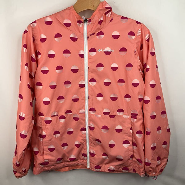 Size 10-12: Columbia Pink Circles Zip-Up Windbreaker