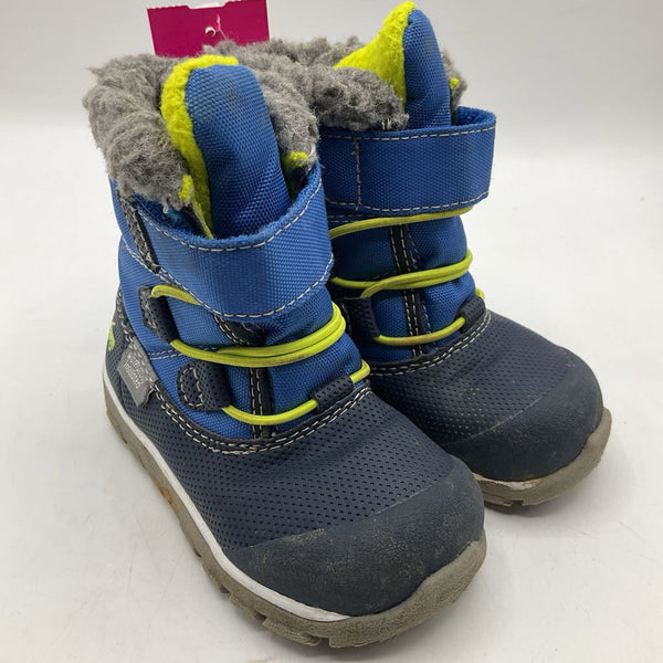 Size 6: See Kai Run Blue/Green Velcro Strap Snow Boots