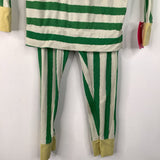 Size 18-24m: Tangerine Reve Green/White Striped 2pc PJs