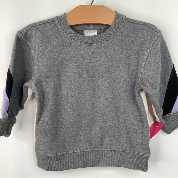 Size 2 (85): Hanna Andersson Grey/Purple/Black Sweater