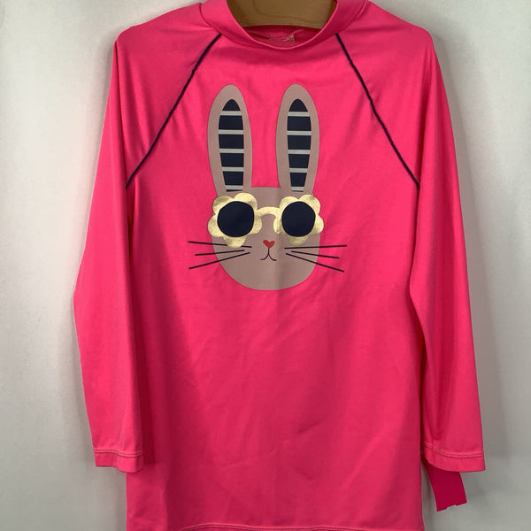 Size 11-12: Mini Boden Pink Bunny Rash Guard Swim Shirt