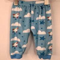 Size 0-3m: Petite Lapin Blue Spaceship Comfy Pants