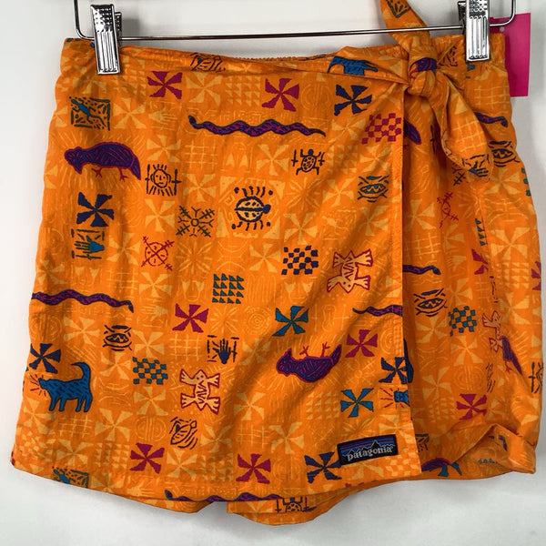 Size 12: Patagonia Orange Animal Paintings Skort