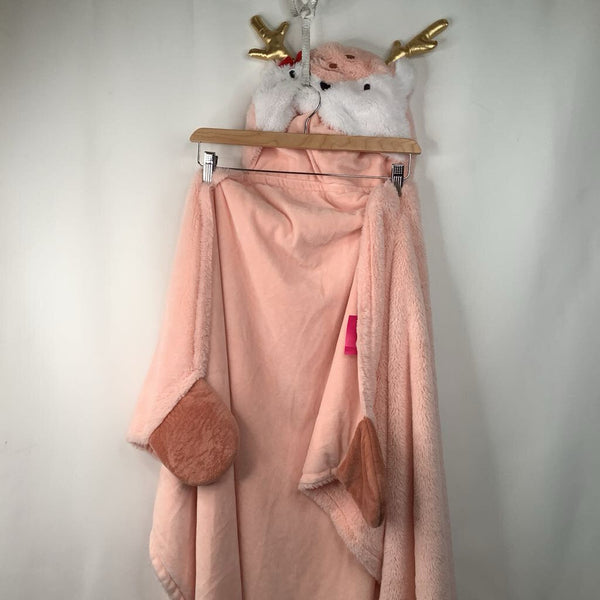 Pillowfort Pink Reindeer Hooded Blanket