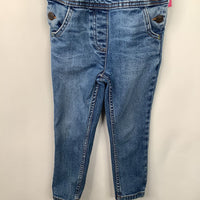 Size 3-4: Boden Blue Embroidered Rainbow Overalls