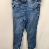 Size 3-4: Boden Blue Embroidered Rainbow Overalls