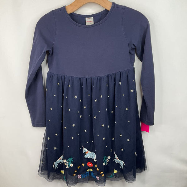 Size 8 (130): Hanna Andersson Blue Long Sleeve Dress