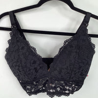 Size M: Momanda Black Lace Nursing Bra