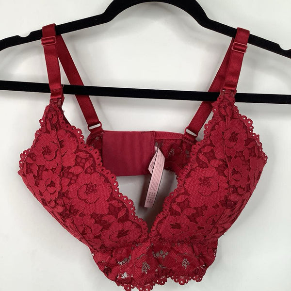 Size M: Momanda Red Lace Nursing Bra