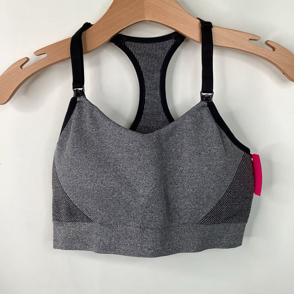 Size M: Auden Grey/Black Nursing Bra