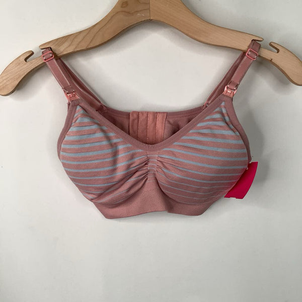Size S: Motherhood Pink/White Striped Nursing Bra