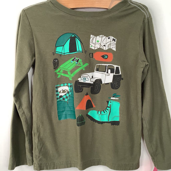 Size 5: Tea Green Camping Long Sleeve Shirt