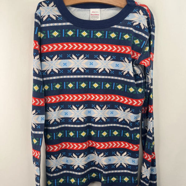 Size 14 (160): Hanna Andersson Blue Winter Pattern 2pc PJs
