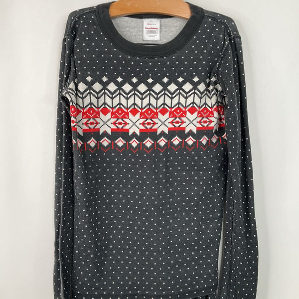 Size 14 (160): Hanna Andersson Black Winter Pattern 2pc PJs