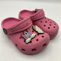 Size 6: Crocs Pink Slip On Ankle Strap Shoes
