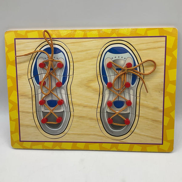 Wooden Shoe Tying Board Puzzle