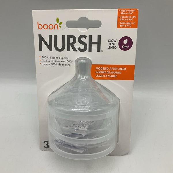 Boon Nursh Slow Flow 3pc Silicone Nipples NEW
