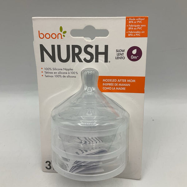 Boon Nursh Slow Flow 3pc Silicone Nipples NEW